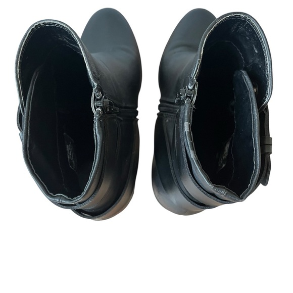 Apt. 9 Black Ankle Boots Size 8.5 – Heeled Booties w/ Buckle Detail Faux Leather - Picture 9 of 16